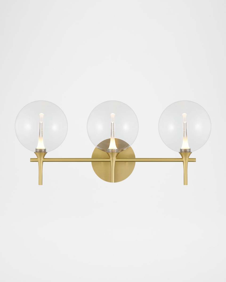 Lissa 24" 3-Light LED Vanity Light, Gold/Clear